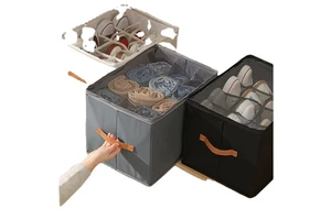 Modern Fabric Foldable Shoe Compartment Organizer New Dustproof and Moisture-Proof PP Storage Shoe Box Washable Design