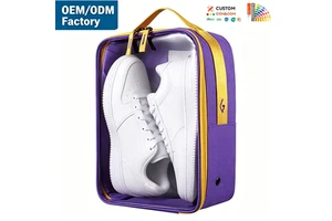 Wholesale Shoes And Bags Set For Women Custom Polyester Waterproof Zipper Portable Storage Designer Shoe Bag With Pvc