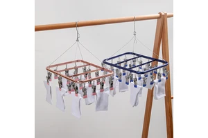 Shiyong High Quality Metal Triangle Socks Drying Hanger Hooks Clips-Space Saving Durable Household Laundry Organizer