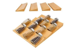 Wooden Step Shelf Cabinet Organizer Storage Holders & Racks Spice Rack 3 Tier Storage Bamboo Kitchen Accessories Multifunction