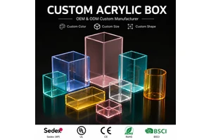 Customizable Colourful Acrylic Box for Macarons Cosmetic Pen Holder Gift Dust-proof Display Acrylic Showcase