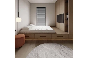 Custom Modern Tatami Hidden Bed Wall Queen Size Minimalist Dressing Table One Wardrobe Bed Cabinet Storage For Bedroom