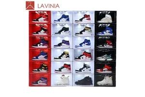 Lavinia Transparent Acrylic Shoe Box Clear Drop Front Shoe Storage Bin Magnetic Drawers Injection PE Stackable Sneaker PP Bins