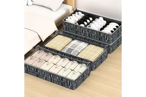 Underbed Storage Bin Clothes Storage Container Under Bed Organizing Bins Storage Bag for Blanket