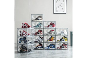 High Quality Transparent Shoe Boxes Stack PET Storage Box