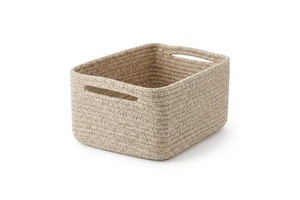 Cotton Rope Woven Storage Basket Rectangular Small Desktop Organizer for Cabinet Drawer Sundry Cosmetic Wholesale