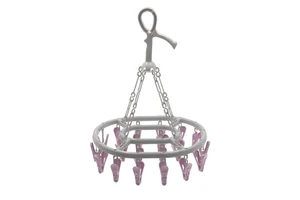 Plastic Foldable Clothes Hanger Clips Punch Free Drying Socks Rack Lingerie Baby Towels Handkerchiefs Balcony Laundry Room 360