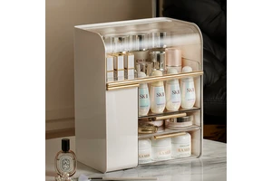 Storage Box Cosmetics Large Capacity Desktop Dustproof Lipstick Light Luxury Dressing Table Skincare Storage Rack