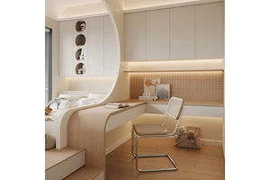 Customized Bedroom Furniture Bookcase Study Room Cabinet Tatami Bed With Wardrobe Home Furniture Wood Modern Mdf Global