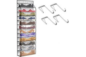 Wholesale 12 Pocket Over The Door Shoe Organizer Folding Reusable Breathable Large Mesh Multifunctional Hanging Storage Home Use