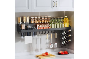 Wall Organizer Storage Rack Multifunction Wall Organizer Modern Simplicity Metal Rack Double Tier Wall Storage