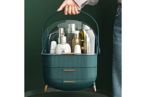 Luxury Cosmetic Storage Box Portable Large-Capacity Organizer Rack for Lipstick and Mask Self-Designed PP Plastic