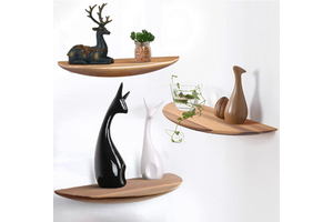 Factory sells solid wood wall mounted storage racks at low prices, living room decoration wooden wall racks