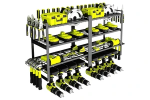 Garage Wall Mounted Metal Power Tool Storage Organizer Rack Holder