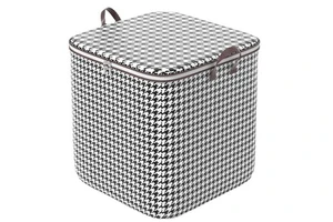 Fashion Houndstooth Eco-Friendly Clothing Organizer Storage Bag Foldable Wardrobe Box with Handles