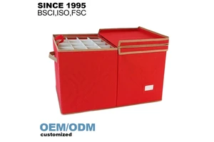 Christmas Ball Storage Box with Adjustable Dividers, Dustproof Lid & Sturdy Handles, Anti-Scratch Ornament Organizer
