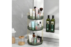 2/3 layer rotary cosmetic storage box - portable perfume skincare countertop storage rack-household storage and organizing tool