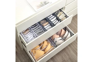 Jeans Net Storage Box Houseware Closet Underwear Organizer Drawer Divider Box Collapsible Holder Pants T Shirt Storage Bag