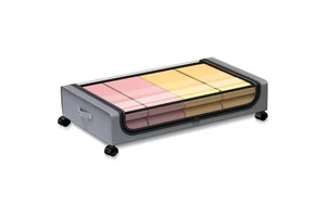 Under Bed Storage with Wheels Rolling Underbed Storage Containers with Clear Lids for Shoe Clothes Blankets Organization