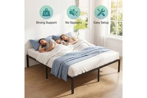 Wholesale High Quality Bedroom Quick Setup Oise-Free Sturdy Steel Slats Underbed Storage Full Size 12 Inch Platform Bed Frame