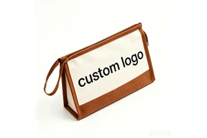 Wear Resistant Canvas Small Volume Zipper Makeup Bag Compact Daily Toiletry Storage Gym Beach Sustainable Portable Carry Pouch