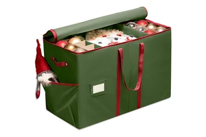 Custom Travel Large All-in-One Christmas Storage Box Durable Container for Ornaments Figurines Accessories with Carry Handle