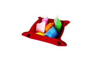 Mini Foldable Felt Woven Desk Storage Basket for Office and Home