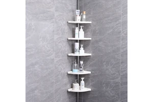 Bathroom No-punch Plastic Shower Shelf Wall Mounted Storage Organizer Rack