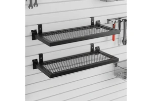 JH-Mech Shelves For Slatwall Wall Mount For Garage Workshop Stores Retail Hanging 23.6 X 11.8 Inch Powder Coated Slatwall Shelf