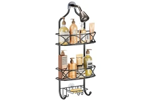 3 Tier Bathroom Shower Caddy Organizer Basket Rack Over Head Hanging Bathroom Shelves With Soap Holder