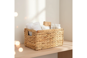 Woven Storage Baskets with Handle Organizer Decorative Boxes Wicker Baskets Water Hyacinth Baskets for Storage