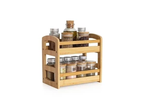 High Quality 2 Tier Bamboo Spice Storage Rack Organizer For Kitchen