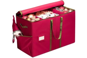 Foldable Waterproof Christmas Decoration Ball Ornaments Storage Box with Adjustable Dividers and Zipper Plastic Container