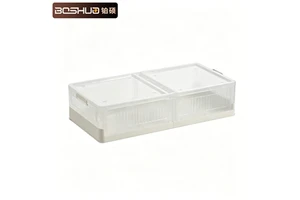 61L Multi-Use Clear Plastic Under Bed Storage Bins with Wheels Stackable Storage Drawers with Lids for Bedroom Closet Storage
