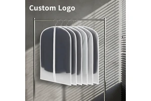 Transparent Plastic Hanging Garment Bag Dustproof PEVA Cover Zipper Closure Protective Foldable Closet Clothes Suit Storage Bag