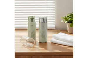 Modern Cylinder Toiletry Storage Cup with Built-in Mirror and Comb for Hotel and Guesthouse Use