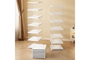 Modern Full-Transparent PP Injection-Molded Sustainable Shoe Cabinet Installation-Free Foldable Box Shoes Rack Dustproof