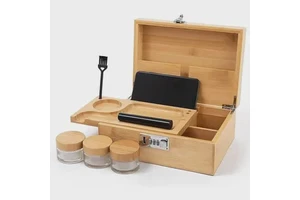 Customized Large Bamboo Storage Box Combination Lock Glossy Finish Multifunction Modern Design Rectangle for Christmas Father