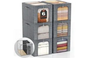 Fabric Storage Box with Lids 40L Foldable Rectangle Bin Home Organizer for Clothing and Toys for Commercial Buyer
