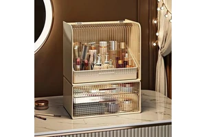 NFS Large-Capacity Storage Box for Cosmetics Modern Dressing Table Rack for Skin Care Products PP Material for Lipstick
