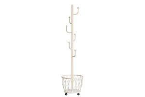 Metal Coat and Garment Rack Hooks With Leather Shoe Storage Bench for Outdoor Dining Hotel or Living Room Use