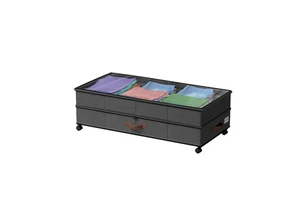 Under Bed Storage Box Household Storage Container With Wheels Tool-free Assembly Foldable Shoe Storage Box With Lid