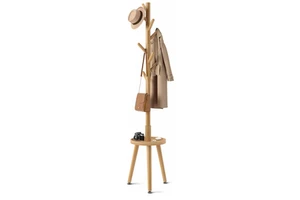 New Design Natural Wood Coat Hanger Stand Home Furniture Clothes Rack Hanging Wooden Coat Rack