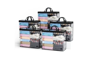 Waterproof PVC Single Storage Bag for Clothes Quilt Foldable Lightweight Large Capacity Transparent Zipper Clothing Organizer