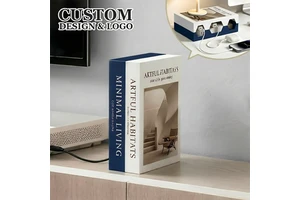 Book Hidden Cable Management to Conceal Power Strip Desk Cable Organizer Storage Boxes for Home Office