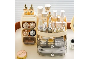 Xinhang Bulk PP Plastic Desktop Cosmetic Organizer Multi-Layer Makeup Storage Box Retractable Rack Large Capacity Easy Clean