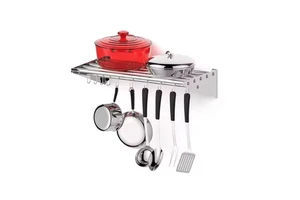 Hot Selling Commercial Stainless Steel Round Tube Wall Mounted Shelf Space Saving for Hotels and Restaurants Kitchen Storage