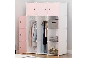 DIY Plastic Closet Wardrobe Organizer For Bedroom Living Room Hospital Portable Cube Storage For Toys Foldable Clothing