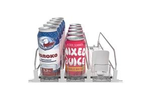 Automatic Spring Loaded Pusher System Soda Can Drink Organizer For Refrigerator