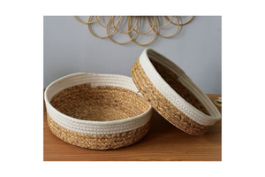 Best Selling Eco-friendly Handwoven Cube Storage Basket Water Hyacinth Material